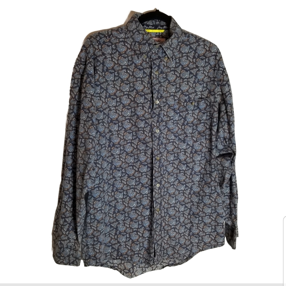 Wrangler George Strait Shirt Men's XL Chest 45 Blue Paisley Button Down Western